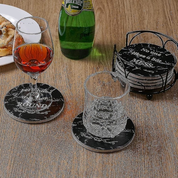 Naturlig marmoreret diatoméjord keramisk absorberende borddæksel Dækkeserviet Kreativt stenmønster keramisk glasbrik