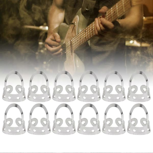 12 st Fingerpicks Justerbara i Rostfritt Stål för Banjo Ukulele Gitarr Stränginstrument Silver