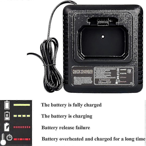 LCS36 LCS40 Batterioplader egnet til Black and Decker 36V 40V Max Lithium-batteri LBXR36 LBX36 LBXR2036-B8