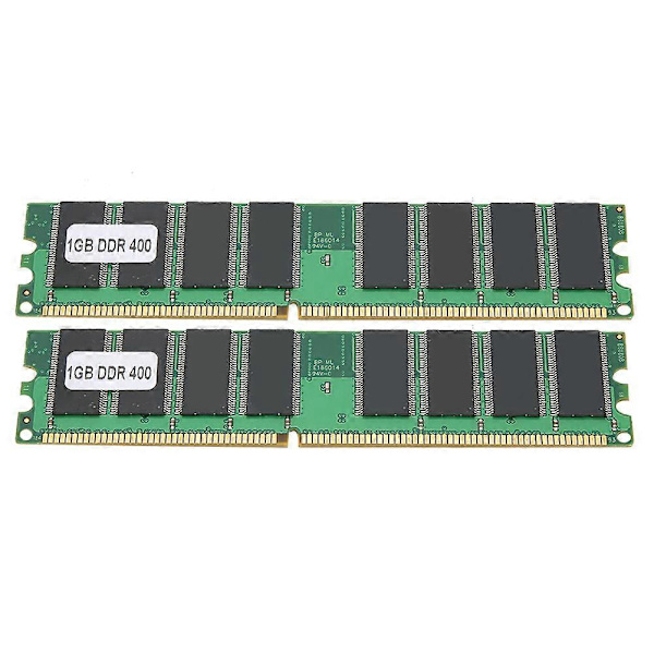 2 st Minnesmodul Stationär Dator Dubbelsidig 16-kärnig DDR 1GB 400MHZ PC-3200 YEMMA