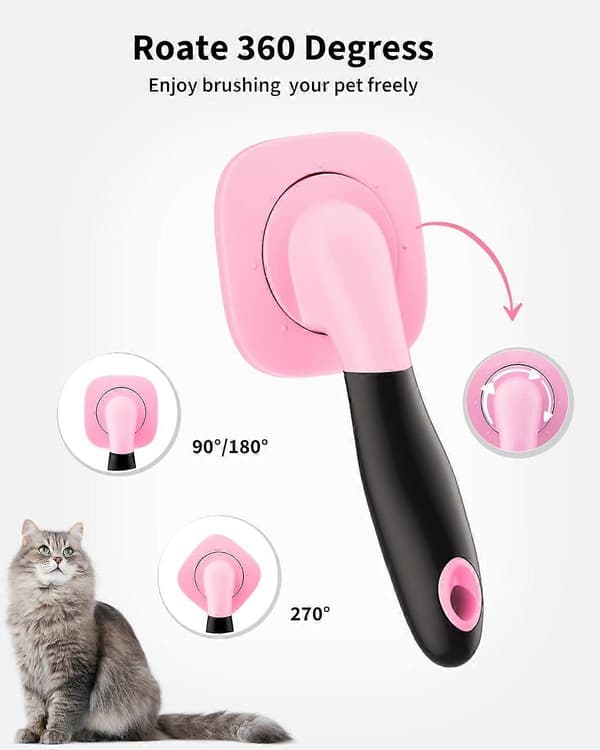 166.26.2cm Hundborste & Kattborste - Slicker Husdjursvårdsborste - Fällningsverktyg (Rosa)