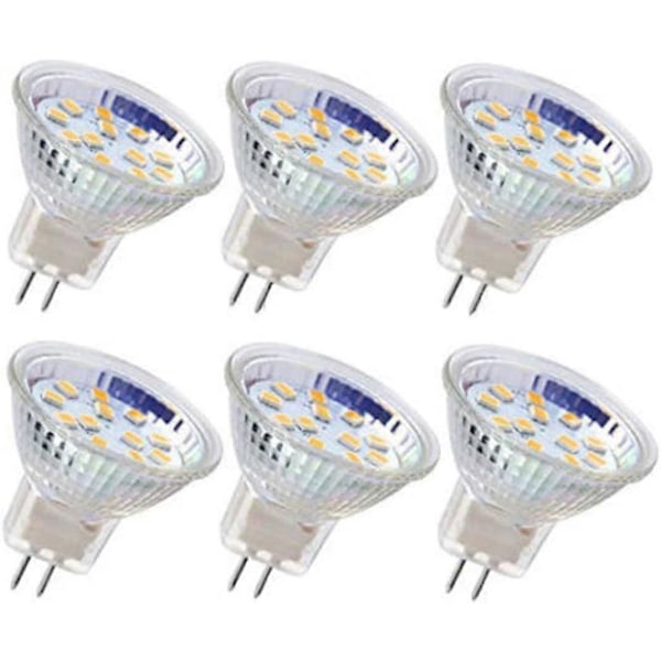 6 kpl Mr11 Led-lamput Gu4 Spottivalo 3w 18lediä Halogeeni 20w Ei-himmennettävä Vastaava 12v Ac/dc (lämmin valkoinen)