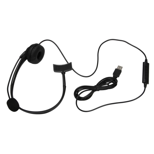 USB Call Center-headset med støjreducerende mikrofon Monaural hovedtelefon til pc Hjemmekontor Telefonservice Plug and Play