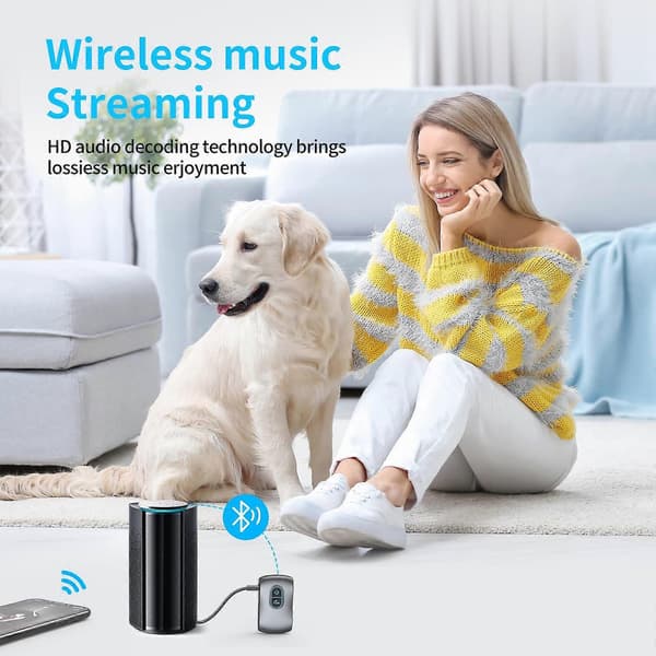 Aux Bluetooth-adapter for bil, Bluetooth 5.3 sender og mottaker med støykansellering, bærbar 3,5 mm Aux Bluetooth-adapter håndfri