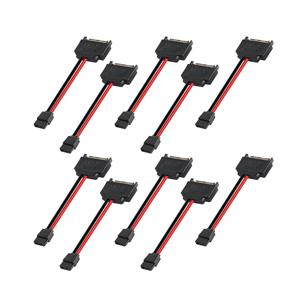 10pcs Sata 15pin Male To 6pin Sata Cable Sata 15 Pin To 6 Pin Power Adapter Cable For Notebook Cdro