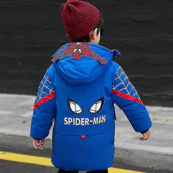 Spider-Man Hooded Jacka Barn Vinter Varm Kappa A 120cm (4-5years) Blue