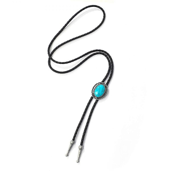 Artist Unknown Gullfarget Blomst Turkis Bolo Tie for Menn Kvinner Brudgom Bryllup Halskjede Western Cowboy Slips Bola Tie