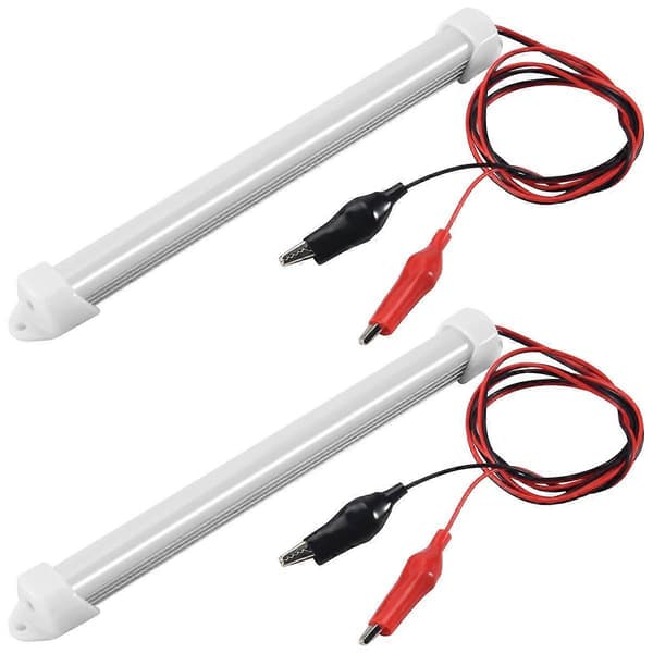 2x 12V Bil LED SMD Interiør Lyslist Rør Stripe Lampe Varebil Båt Campingvogn Kald Hvit