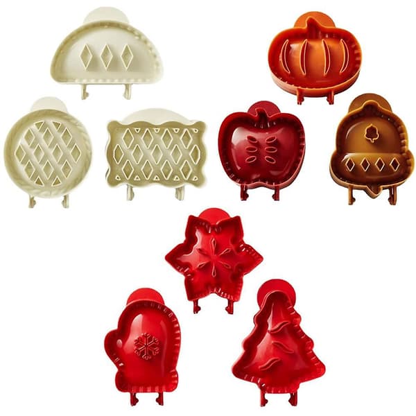 9-pack Mini Hand Pie Pocket Pie Press Set, Klassiska Hand Pie-formar med En Press, Degpressare Pocket P