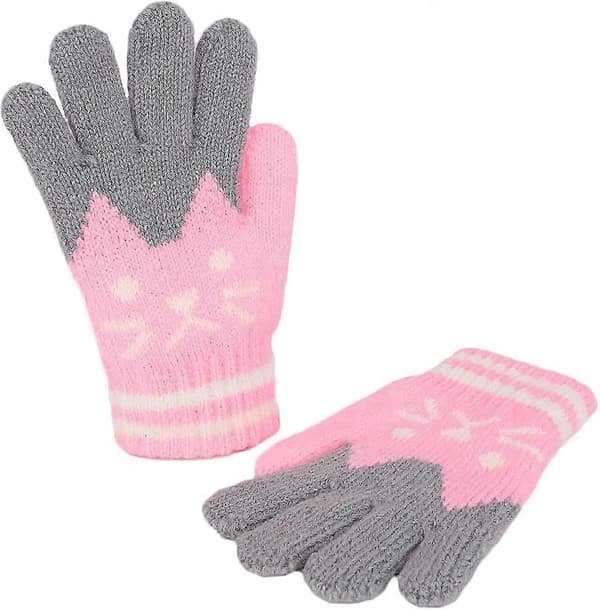 6 Par Barn Fingerhandskar Hst Vinter Varma Handskar Vantar Med Plyschfoder S Handskar Skidhandskar, 3-8 r, Skidsport Snowboardkning S