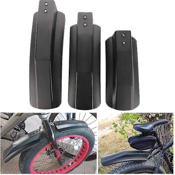 Cykelskärmar, 26 tum Plast Cykel Fram & Bak Skärmar Hållbara Däck Skärmar För Fettdäck Mountainbike