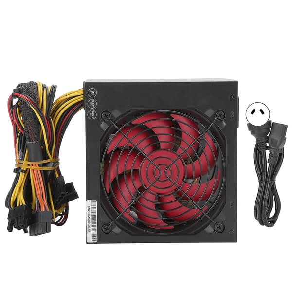 PC Strømforsyning 350W Desktop Computer Dele Tilbehør Rød Blæser Justerbar 115/230V AU Stik