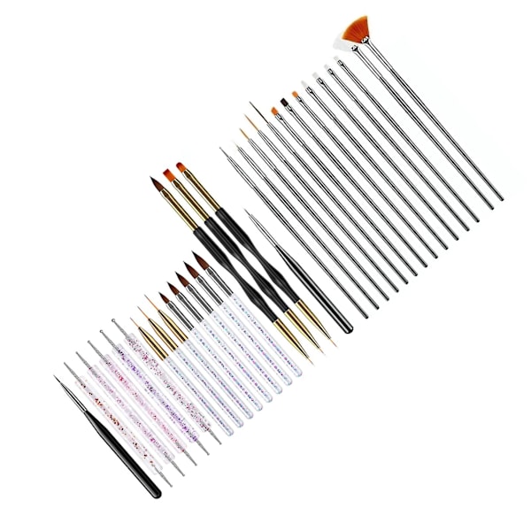 31st Nagelkonst Penslar Liner Prickning Ritning Striping Nagel Målningspensel Set för Salong Hemanvändning