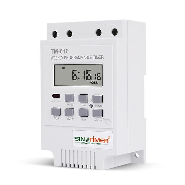 Sinotimer Tm616w-2 30a 220v Elektronisk Ukentlig Programmerbar Digital Tidbryter Relé Timerkontroll
