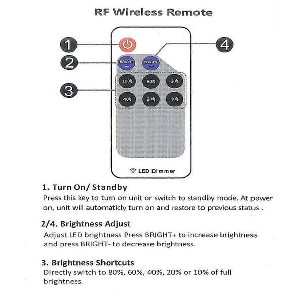 Spännings PWM Signal Controller RF 9-Knapps Fjärrkontroll