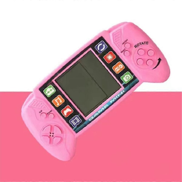 Håndholdt spillkonsoll for barn og voksne med innebygd puslespill 3,5'' Stor skjerm Elektroniske håndholdte spill Bursdagsfestgaver Rosa