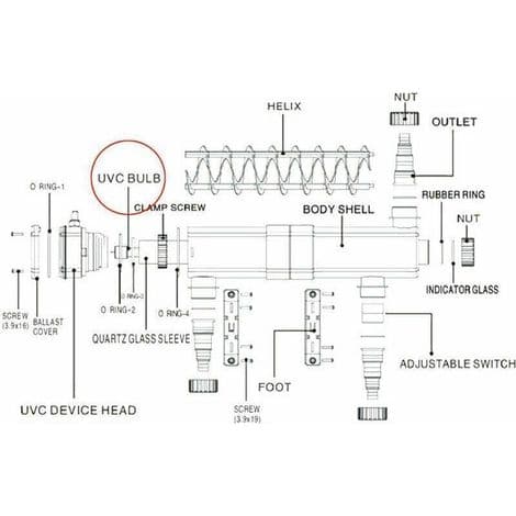 CUV-236 38W UV-lamppusterilointi UV-C-putki