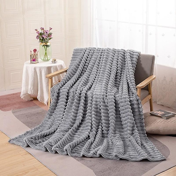Enkel Mysig Filt, Fluffig, Flanellfilt, Alla Säsonger, Mjuk Vuxen Ullfilt, Soffafilt För Soffa, Säng, Vardagsrum, Höst, Vinter Eller Vår