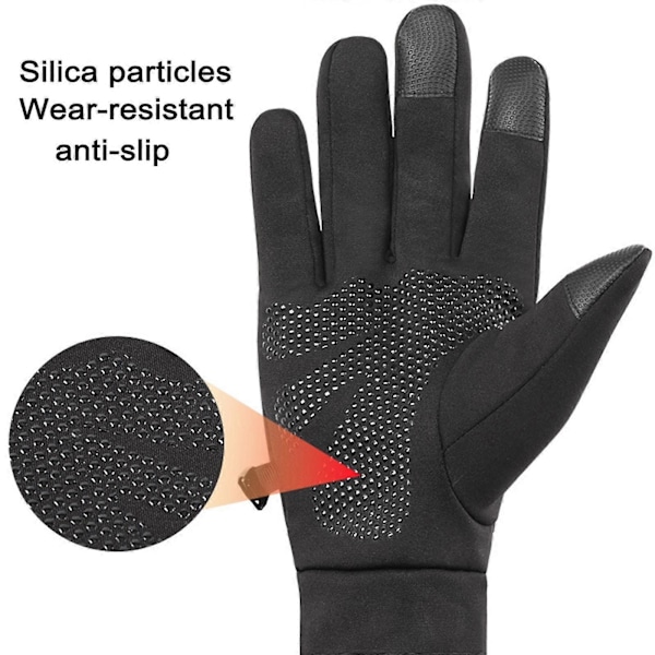 Unisex Vinterhandsker Vindtætte Termiske Anti-slip Handsker Sort