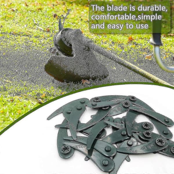 Erstatningsblader til gresstrimmer, 24-pakning kantklipperblad for Bosch Durablade Art 23-18 Li Art 26-18 Li String Trimmer, Grønn Rabatt