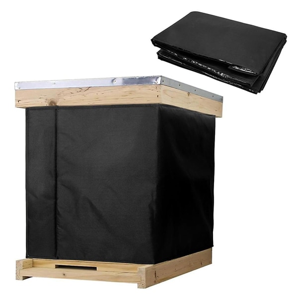 Winter Bee Hive Wrap Cover 600D Oxford Beehive Winter Protection Cover Vindtæt isolering Wrap Black, 72x23,5 tommer