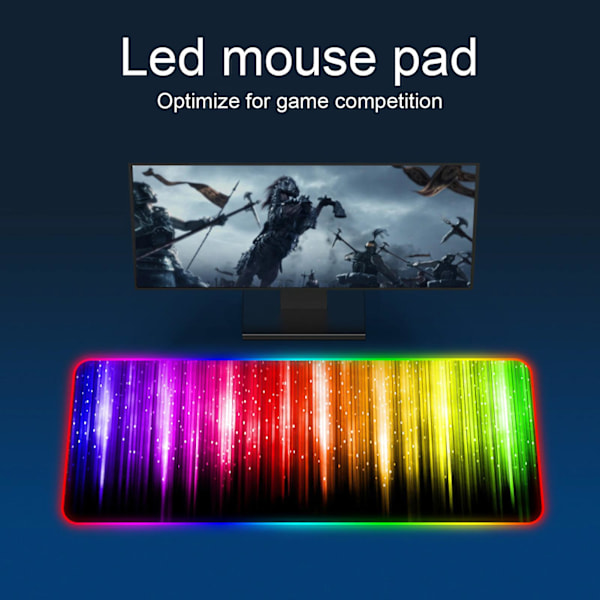 Fargerik RGB Lyseffekt Gummi Dataspill LED Musematte for Kontor