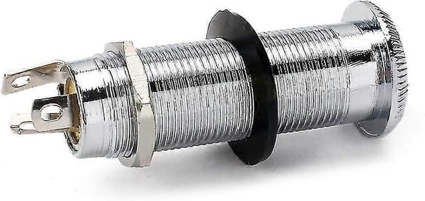 Stereo Mono Jack-kontakt för akustisk elgitarrbas, krompläterad 6,35 mm gänga