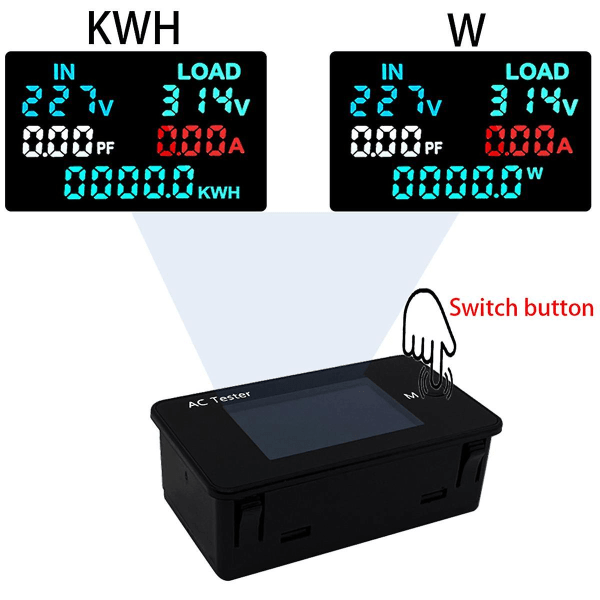 Kws-ac305 wattmeter Effektmåler Dobbel voltmeter AC 0-500v Spenning 0-50kw Strømanalysatorer