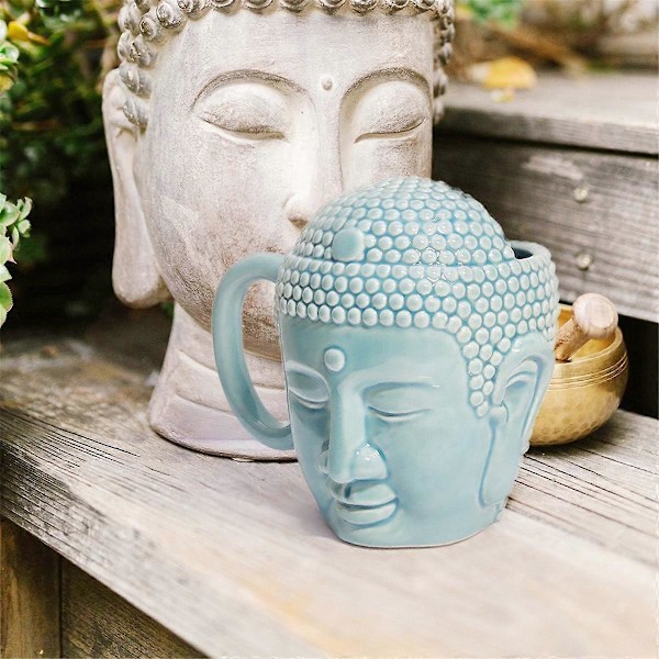 Kaffekopp Tathagata Buddha Form Slitesterk Buddha-hode Kopp Buddha Hode Kopp Keramisk Kopp