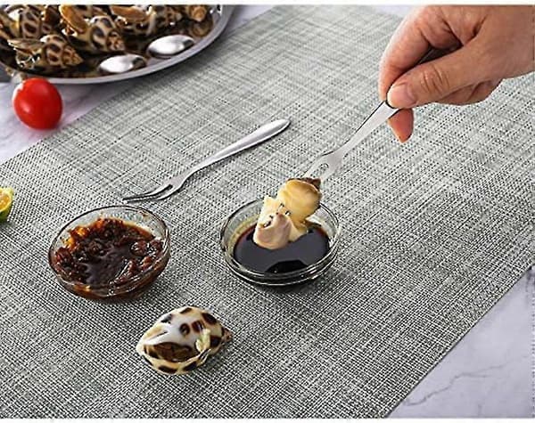 1 Sæt Rustfrit Stål Escargot Tallerken 12 Huller Med Escargot Tang