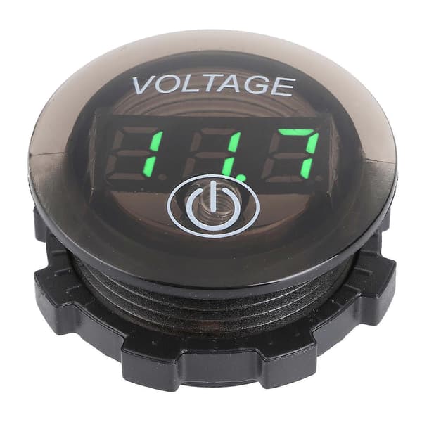 Universal LED DC Digital Voltmeter Spenningsmåler Bilbatteri Måler 12?24V Med Berøringsschalter Grønn