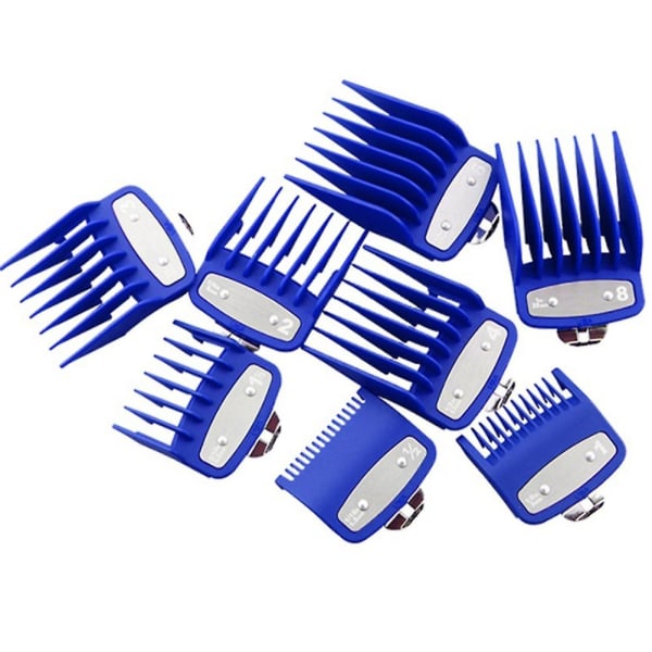 8pcs Cutting Guide Comb For With Metal Clip 3171-500,fits For Multiple Size Clippers Blue