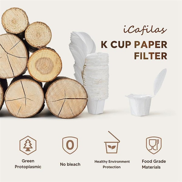 150 st kaffefilterpapperskopp för livsmedelskvalitet filterpappershållare kaffemaskin pappersfilterkapsel K
