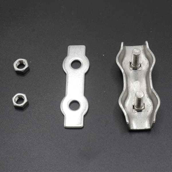 Joyangy 12 stk. M5 Rustfrit Stål Duplex Wire Reb Klemme Kabelklemme, Dobbelt Bolt