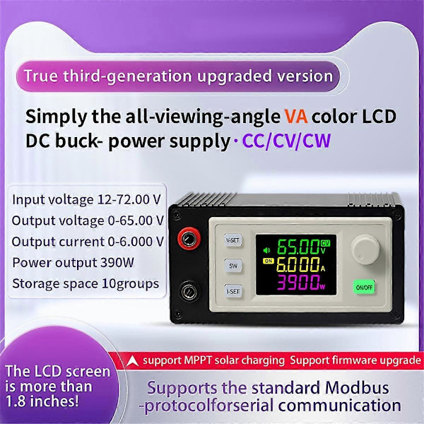 Ny CNC Justerbar DC Reguleret Strømforsyning Konstant Spænding & Strøm Step-Down Modul XY6506X (65V 6A 390W)