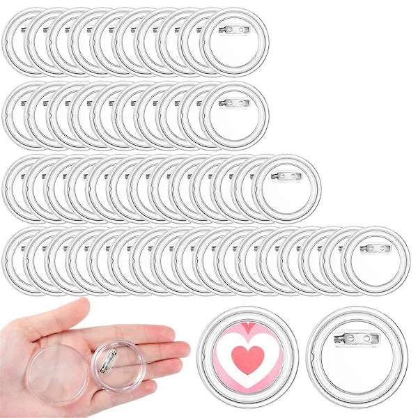 50 stk. klare nåleknapper Badges Knapnåle til håndværk Brugerdefinerede knapnåle Tomme nåle til gør-det-selv-håndværk