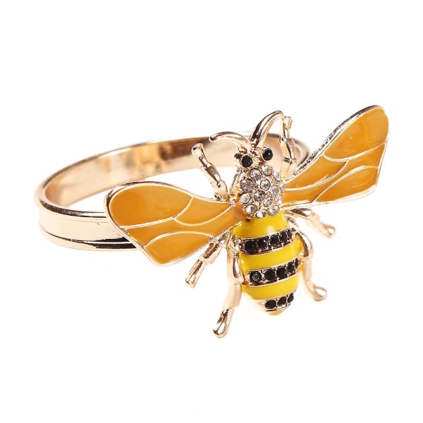 6 kpl Yellow Bee Design metallinen lautasliina sormus pyyhe solki mehiläinen lautasliinapidike hääjuhla lomahotelli