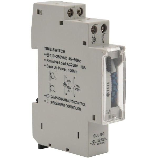 Sul180a 15 Minutes Mechanical Timer 24 Hours Programmable Din Rail Timer Time Switch Relay Measurem