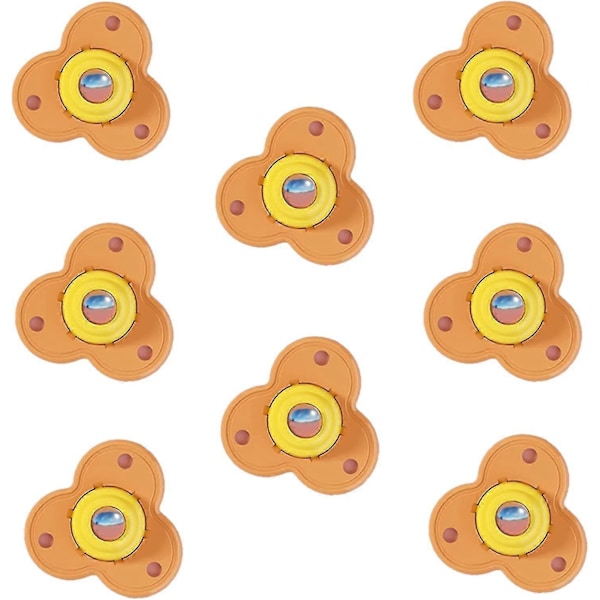 8-pack Mini Självhäftande Rostfria Svängbara Hjul, 360 Graders Roterande Trissa, universal (orange)