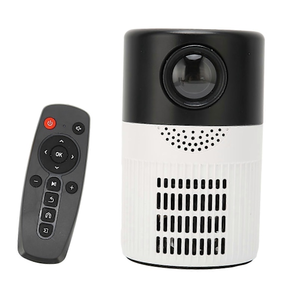 Mini Projektor HD 1080P Bærbar Biograflyd Dobbelt Ventilator Køling Filmprojektor til DVD 100V?240V Sort Hvid AU Stik