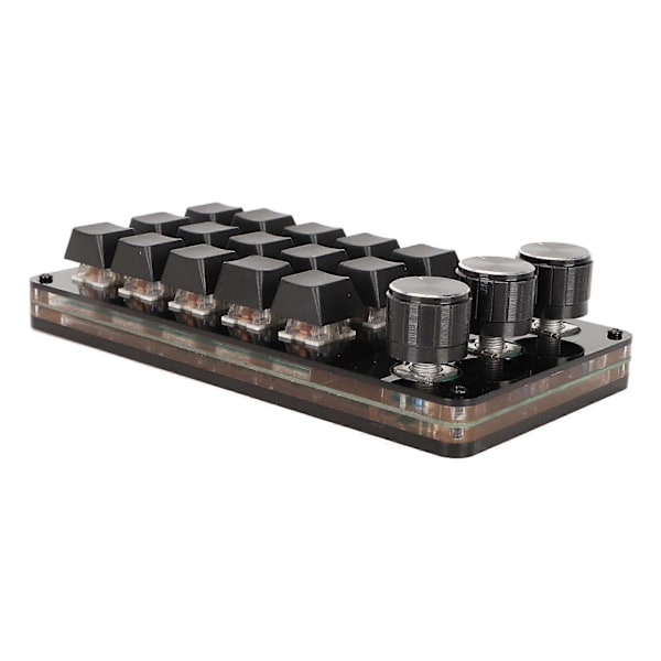 Mini Anpassningsbart Tangentbord 15 Tangenter 3 Knoppar Programmerbart Blå Switch Hot Swappable Programmering Makro Tangentbord för Datorspel
