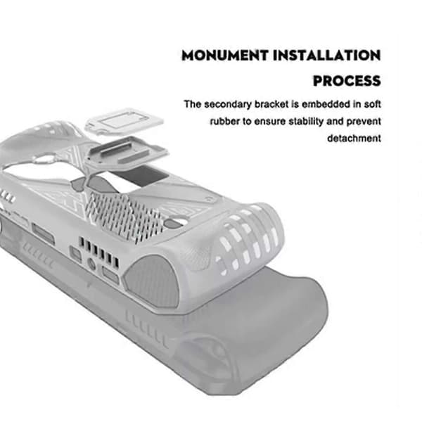 Beskyttelsesetui til ROG Ally X spillekonsol, TPU blødt etui med stativ White