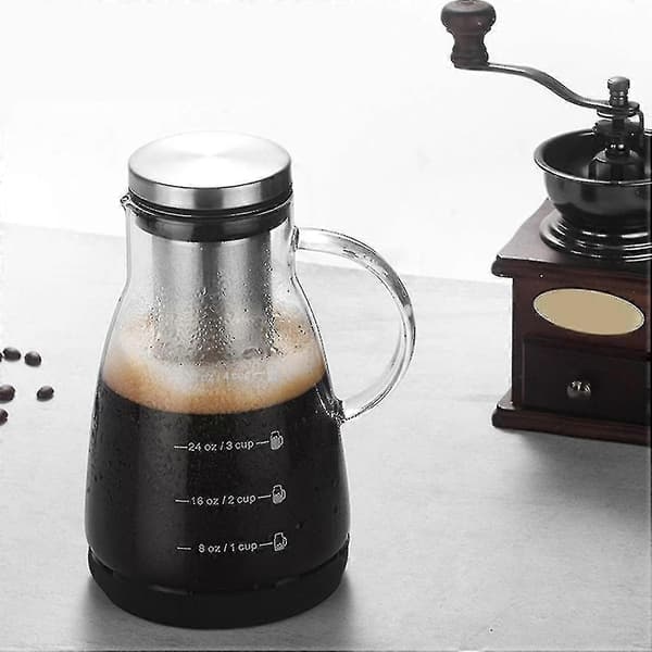 Kaffe Cold Brew-brygger - 32 Kopp Iskaffe Kaffe Cold Brew-brygger og kanne med silikonlokk Banmo