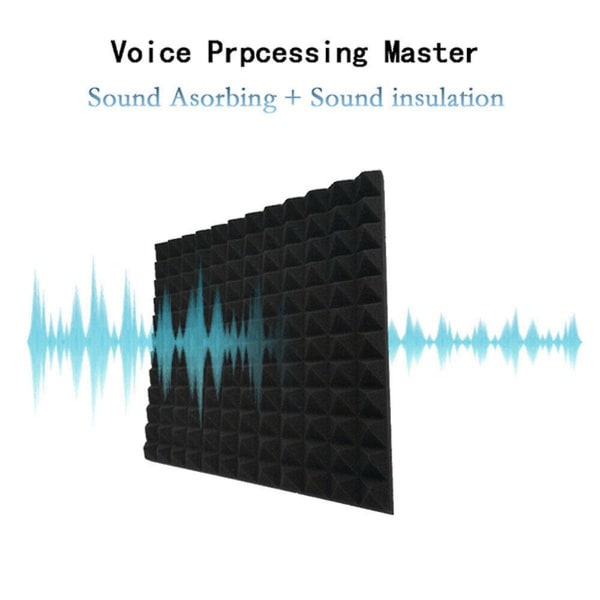 6 stk akustiske paneler Skumbrett Studio lydabsorberende brannmurkilefliser bidrar til å redusere ekko og unødvendig støy