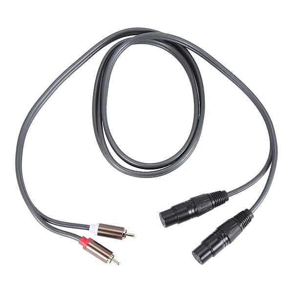 Kaksi naaras XLR - RCA -kaapeli, raskas 2 naaras XLR - 2 uros RCA -paikkauskaapeli HiFi-stereoliitäntäkaapeli