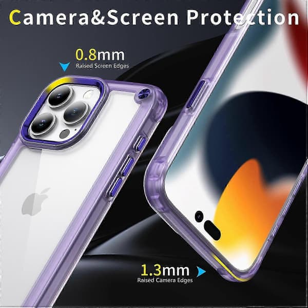 Til iPhone 16 Pro-deksel Anti-fall TPU-ramme Klart PC-bakdeksel -