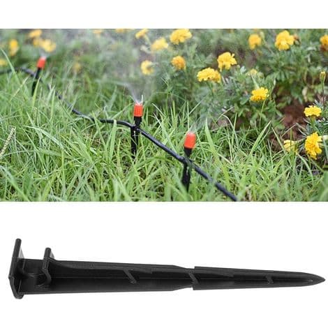 20 stk. støttepinner for dryppvanning, plastpinner for rørstøtte til vanning, drivhus, blomsterbed og urtehage (16 x 3 cm)