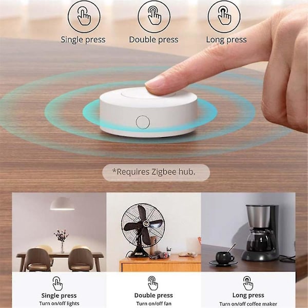 SNZB-01P Zigbee Trådløs Kontakt Smart Scene 2-vejs Kontrol Hvidevarer Via til Smart Home Works