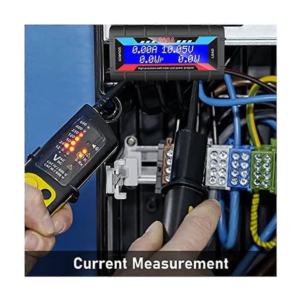 2 stk. 200a Strømanalysator Watt Meter Batteriforbrug Ydelsesmonitor Med LCD-baggrundsbelysning Til