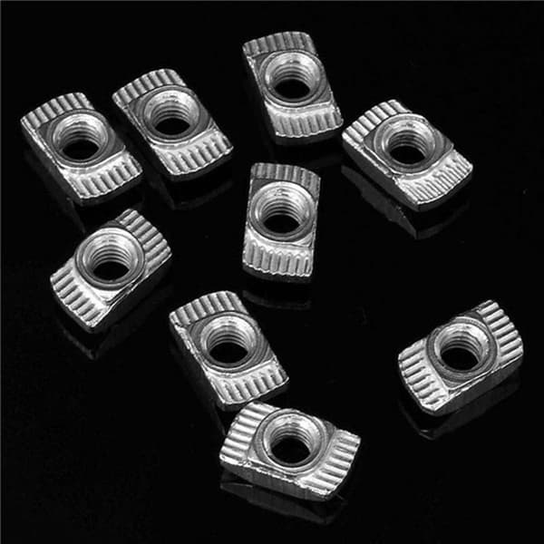 200 stk M5 Hammermutter Karbonstål Aluminium Kobling T-Festespike Glidende Mutter